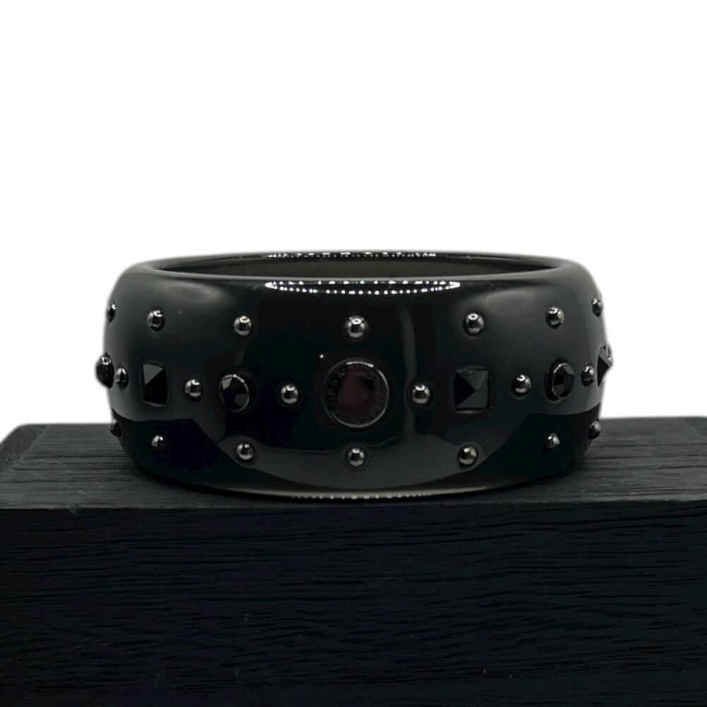 Marc Jacobs Black Resin Bangle Bracelet Size 7.75 - Picture 5 of 6